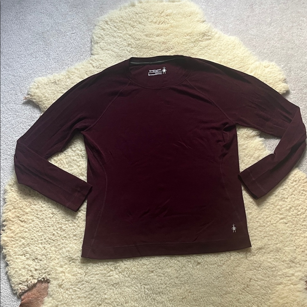 Smartwool merino wool base layer Large burgundy/maroon